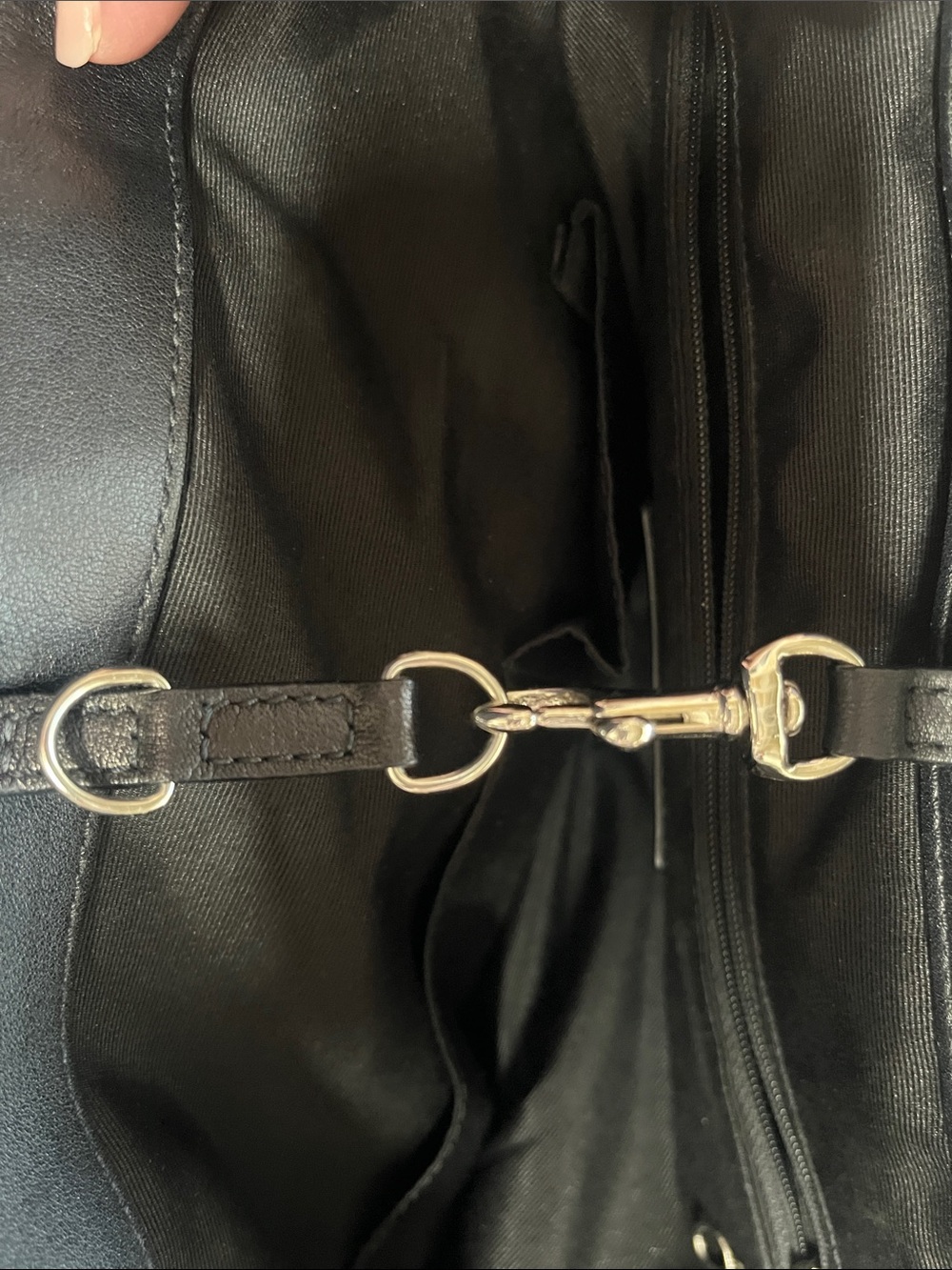 Coach F11530 Jacquard and Leather Signature C Stripe Tote Bag Black Gray Silver - Picture 7 of 7